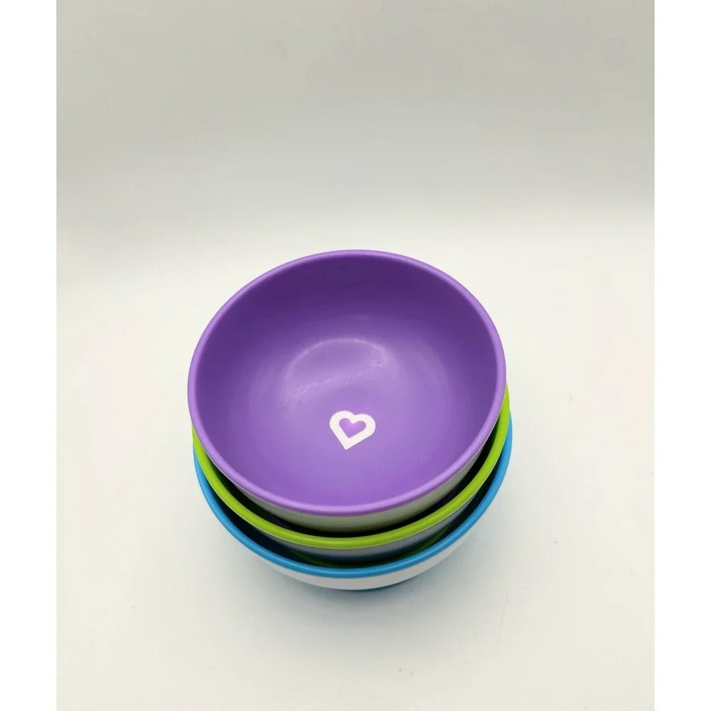Munchkin Stay Put Suction Bowls for Baby and Toddler, 3 Pack, Blue/Green/Pur...